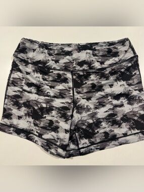 Pro Player Black & White Abstract Print Bike Shorts